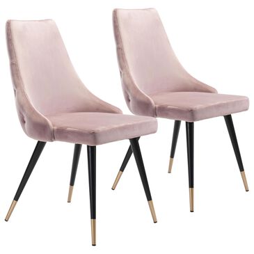 Zuo Modern Piccolo Dining Chair in Pink/Black/Gold (Set of 2), , large