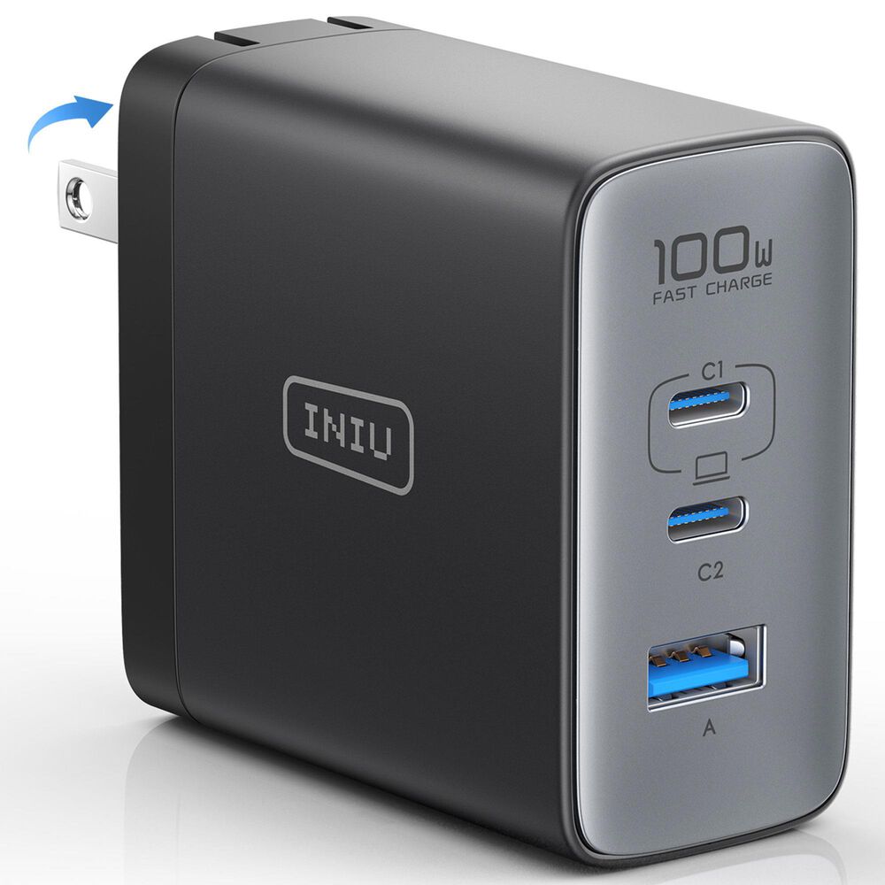 INUI Leopard 100W Fast Charging Wall Charger in Black, , large