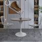 Leisuremod LeisureMod Verve Collection 36 Round Dining Table, White Base with Dark Maple MDF Top, , large