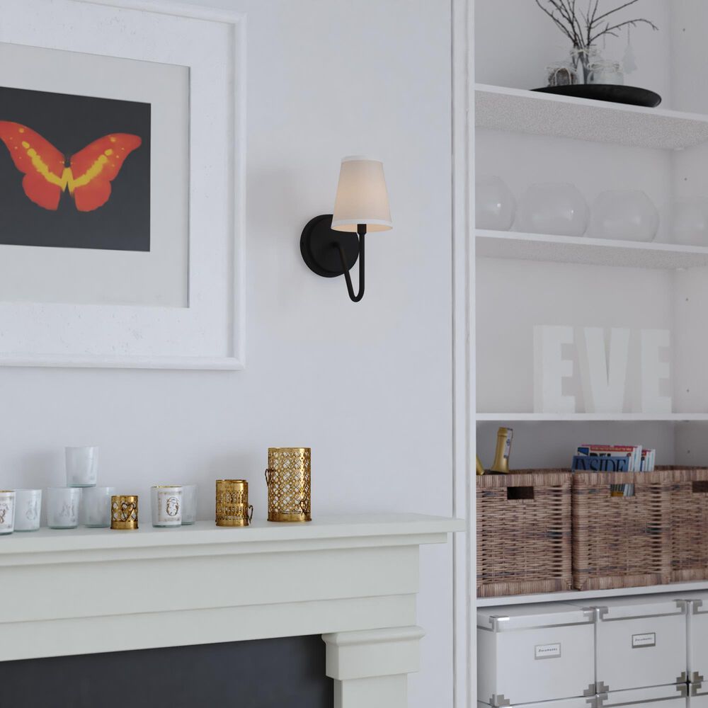 Vaxcel Barir 1-Light Wall Sconce in Matte Black, , large