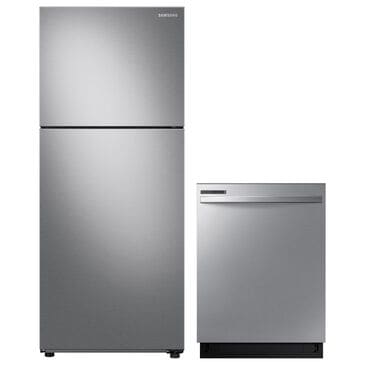 Samsung 2-Piece Kitchen Package with 15.6 Cu. Ft. Top Freezer Refrigerator and Dishwasher in Stainless Steel, , large