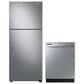 Samsung 2-Piece Kitchen Package with 15.6 Cu. Ft. Top Freezer Refrigerator and Dishwasher in Stainless Steel, , large