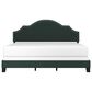 Richlands Furniture Cynthia King Panel Bed with Green Upholstery in Black, , large