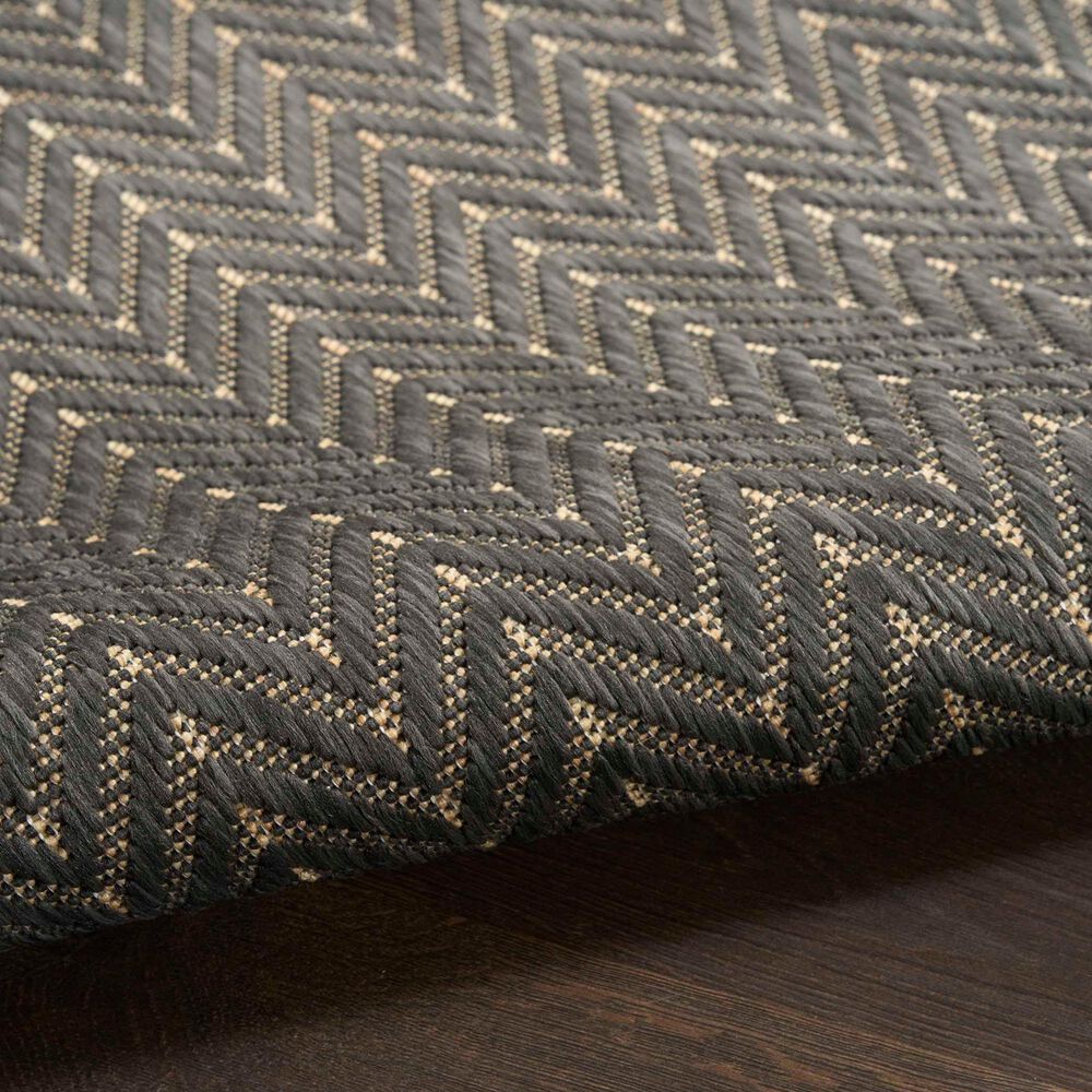 Nourison Horizon HOZ02 Charcoal 5&#39; x 7&#39; Indoor/Outdoor Area Rug, , large