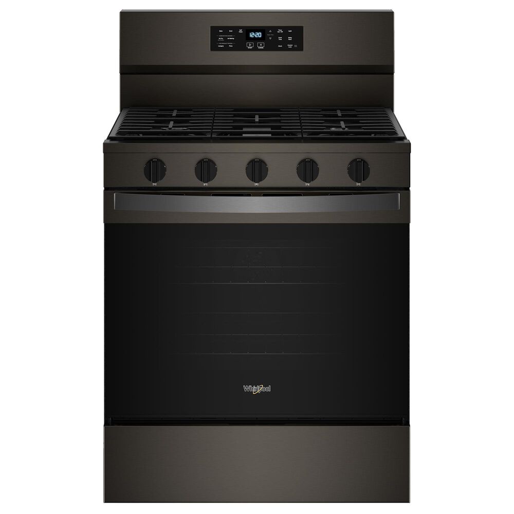 Whirlpool 5.0 Cu. Ft. Freestanding Gas Range with Air Cooking Technology in Black Stainless Steel, , large