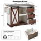 HOMLUX 56" Kitchen Island with Drop Leaf in White, , large