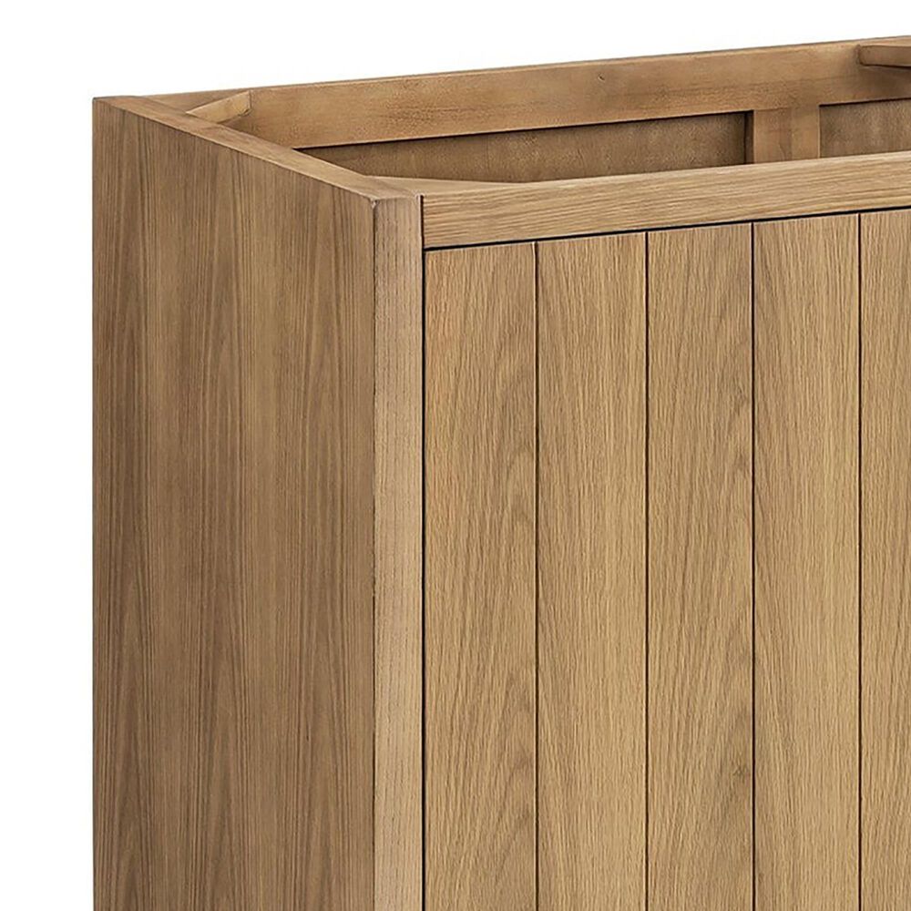 James Martin Vanities Hudson 60&quot; Double Bathroom Vanity in Light Natural Oak with 3 cm White Zeus Quartz Top and Rectangular Sinks, , large