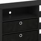 HOMLUX 46.6" Simple Design TV Stand with Bins in Americano, Stainless Steel and Black, , large