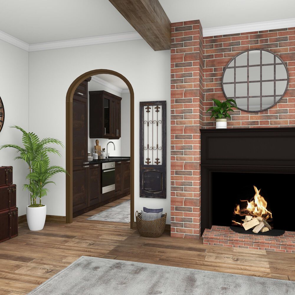Maple and Jade 57&quot; x 16&quot; Gate Wall Decor in Dark Gray and Brown, , large