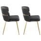 Lumisource Cinch Side Chair with Black Faux Leather Cushion in Gold (Set of 2), , large
