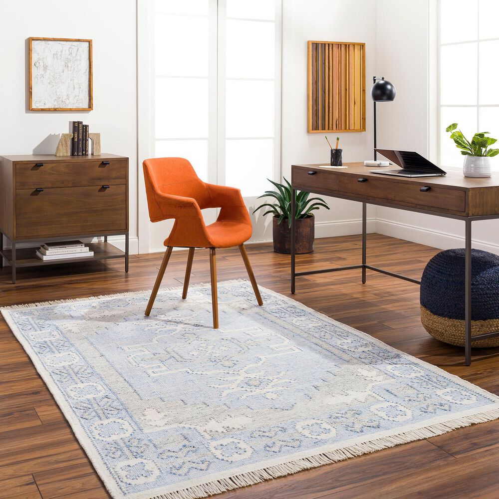 Surya Bursa 5&#39; x 7&#39;6&quot; Light Blue, Cream, Gray and Black Area Rug, , large