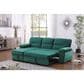 HOMLUX 97.5"W Velvet Sleeper Sectional Sofa with Reversible Storage Chaise, in Green, , large