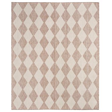 Nourison Positano Geometric Beige 9" x 12" Indoor/Outdoor Area Rug, , large