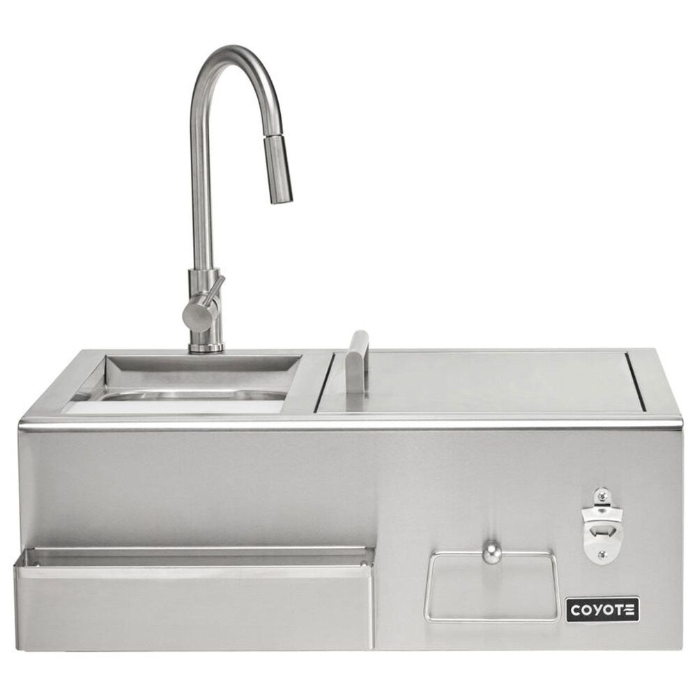Coyote Outdoor 30" Refreshment Center with Sink, Faucet and Drop-In Cooler in Stainless Steel, , large