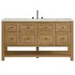 James Martin Vanities Breckenridge 60" Single Bathroom Vanity in Light Natural Oak with 3 cm Victorian Silver Quartz Top, Rectangular Sink and FreePower Wireless Charger, , large