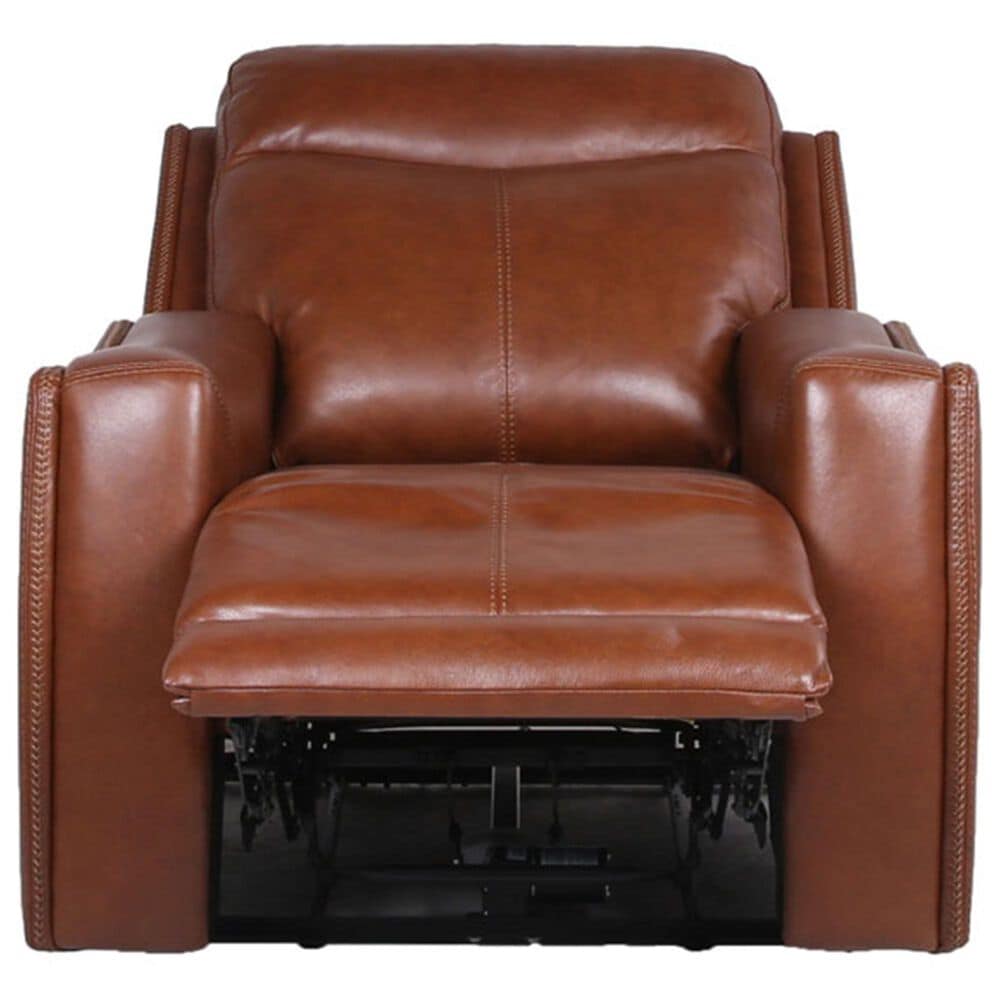 Crystal City Natalia Leather Power Recliner with Headrest in Coach, , large