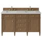 James Martin Brittany 60" Double Bathroom Vanity in Pecan with 3 cm Lime Delight Silestone Top and Rectangular Sinks, , large