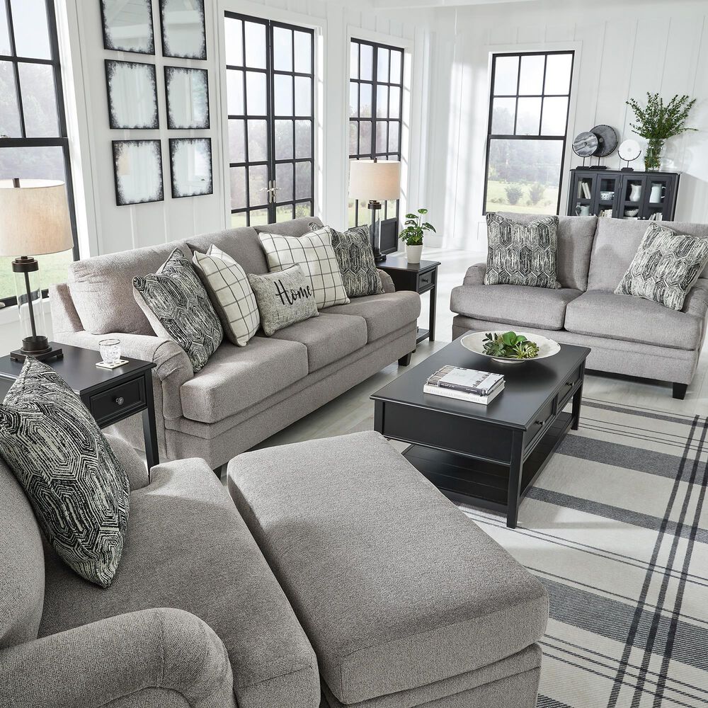 Ashley Davinca Stationary Loveseat in Charcoal, , large