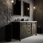 Lexora Home Marsyas 60" Double Bathroom Vanity in Rustic Brown with White Quartz Top and Rectangular Sinks, , large