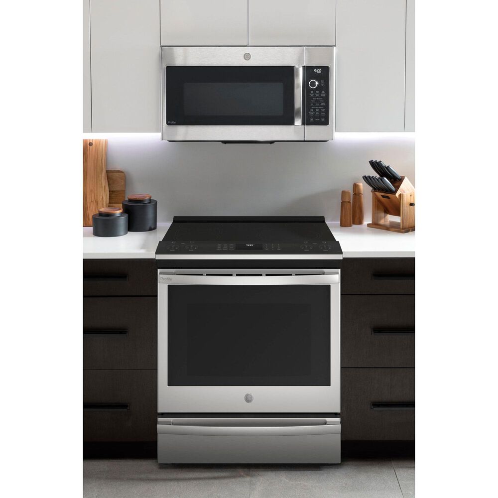 GE Profile 5.3 Cu. Ft. Smart Slide-In Electric Range with No Preheat Air Fry in Fingerprint Resistant Stainless Steel, , large