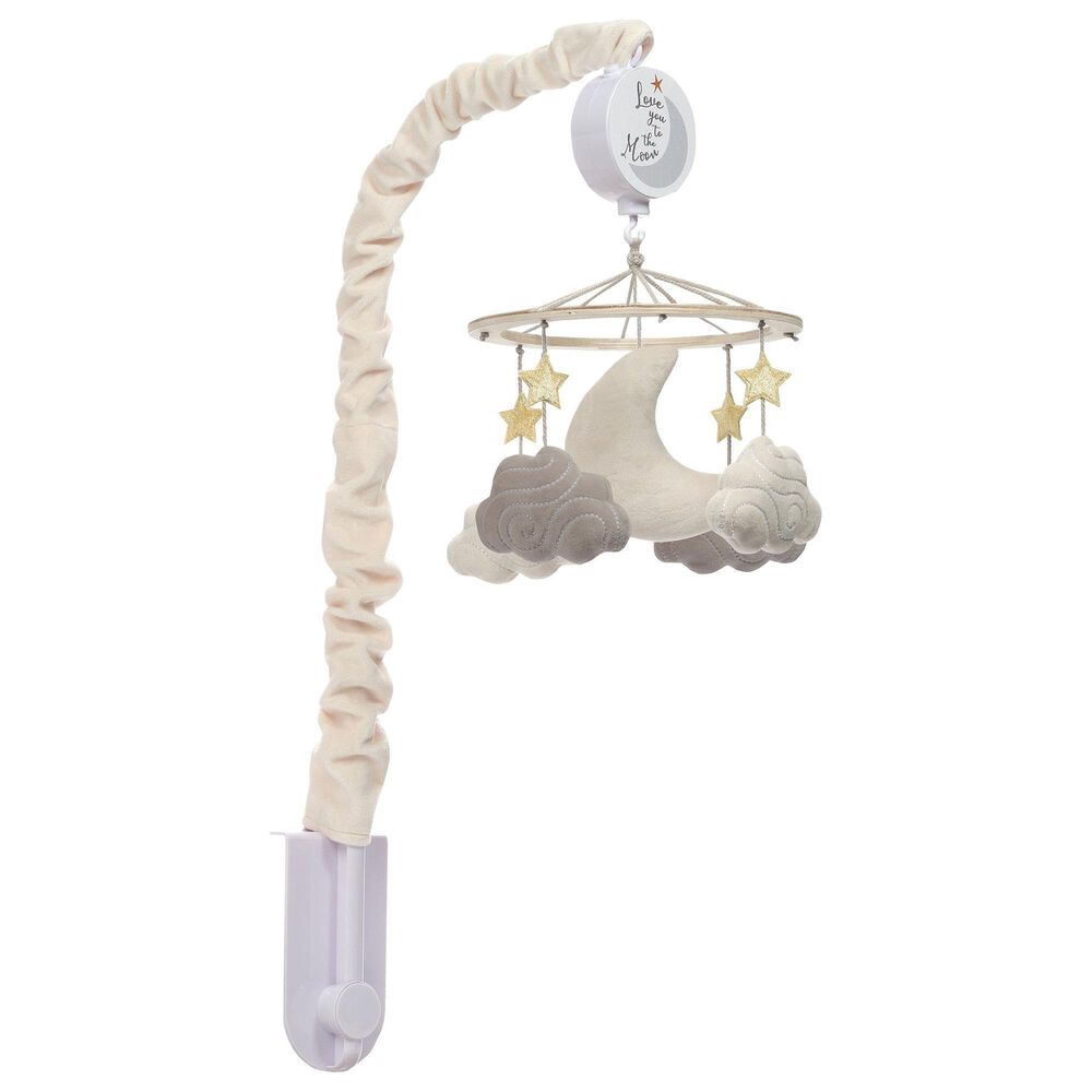 Lambs and Ivy Goodnight Moon Musical Baby Crib Mobile Soother Toy in White, Gray and Copper, , large