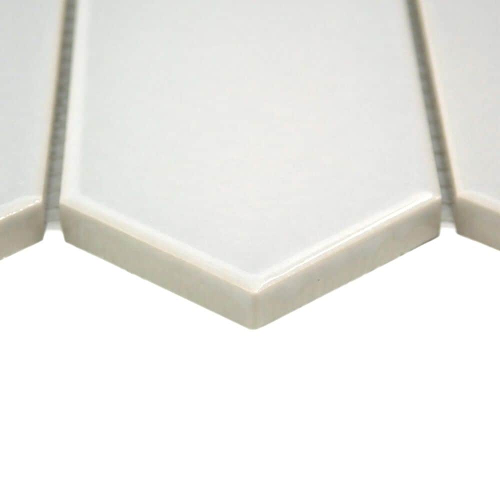 Emser Catch Glossy Gray 1" x 3" on 11" x 12" Porcelain Mosaic Sheet, , large