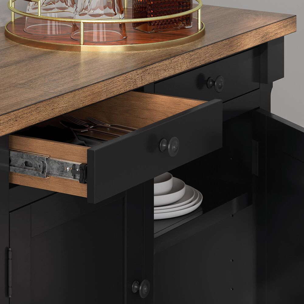 Ashley Wildenauer Dining Room Buffet in Warm Satin Black and Brown, , large