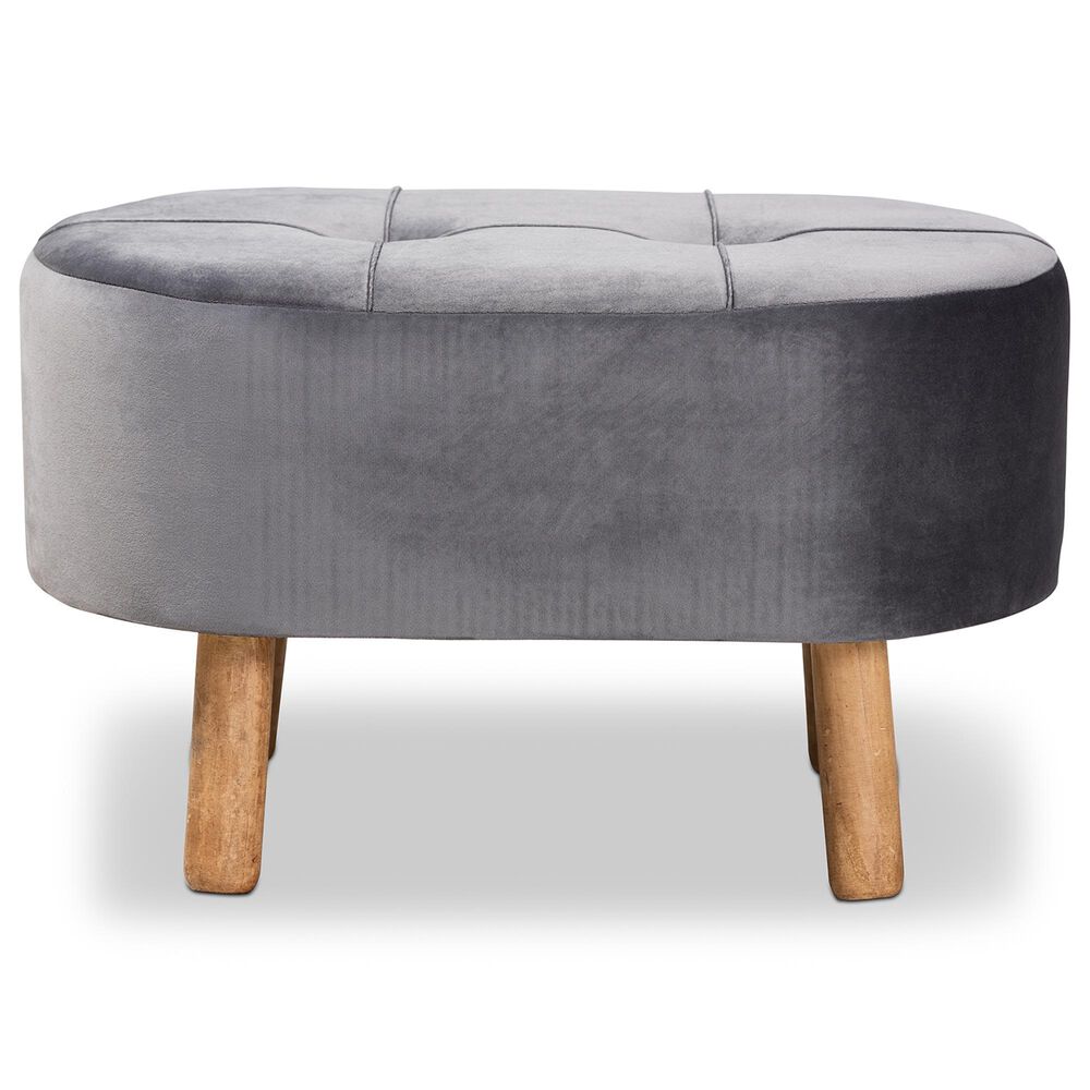 Baxton Studio Simone Ottoman in Grey/Natural, , large
