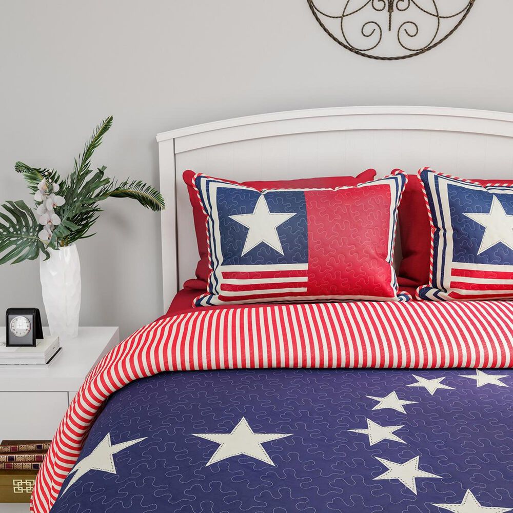 Timberlake Lavish Home 3-Piece Full/Queen Glory Bound Quilt Set in Red, White, Blue, , large