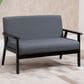 HOMLUX 45" Stationary Loveseat with Solid Wood Arms in Dark Dray, , large