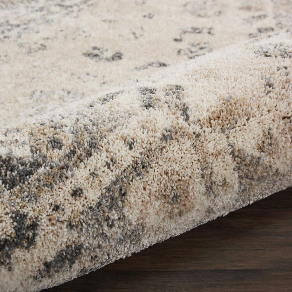Nourison Fusion 2&#39;2&quot; x 7&#39;6&quot; Cream and Grey Runner, , large
