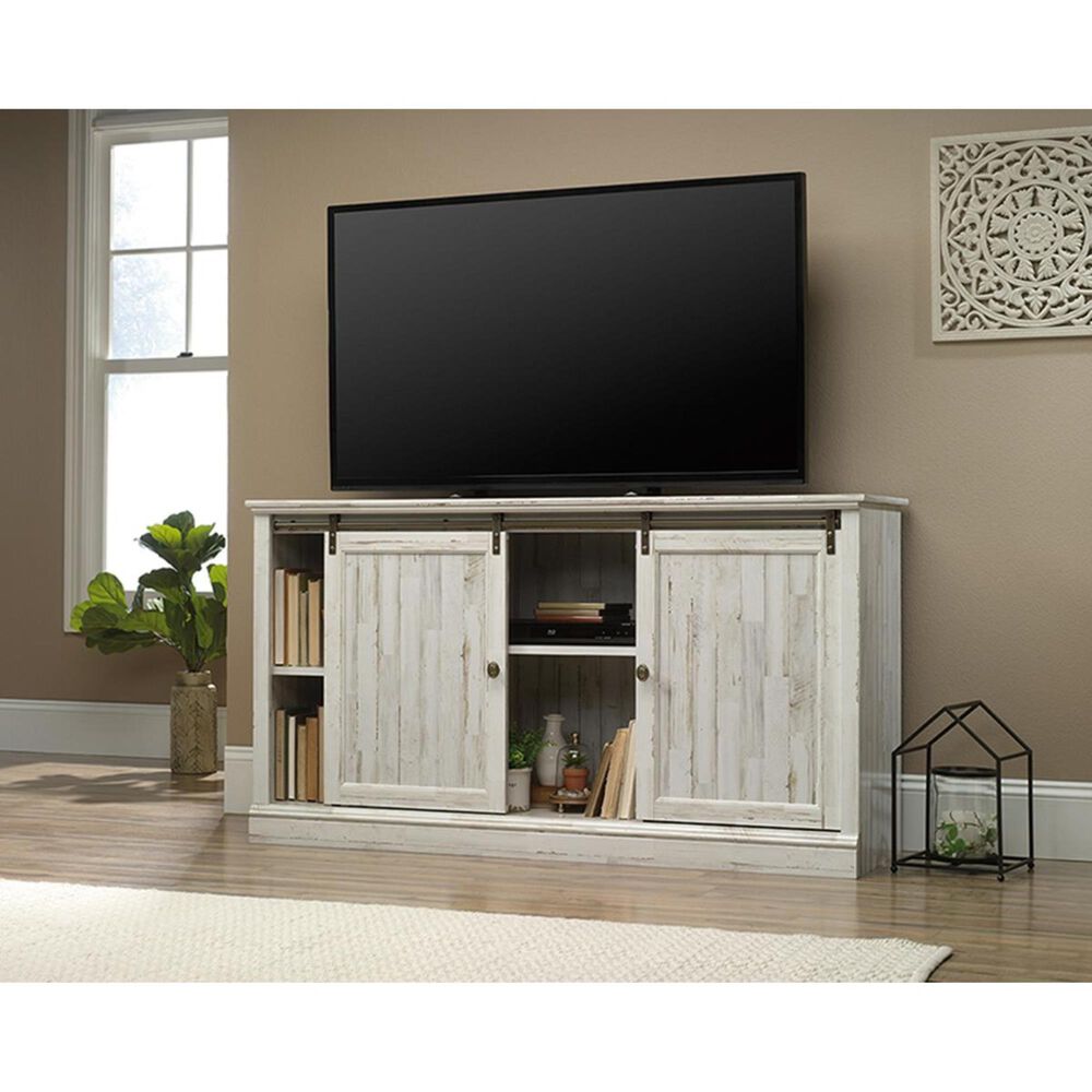 Sauder Barrister Lane 61&quot; Entertainment Credenza in White Plank, , large