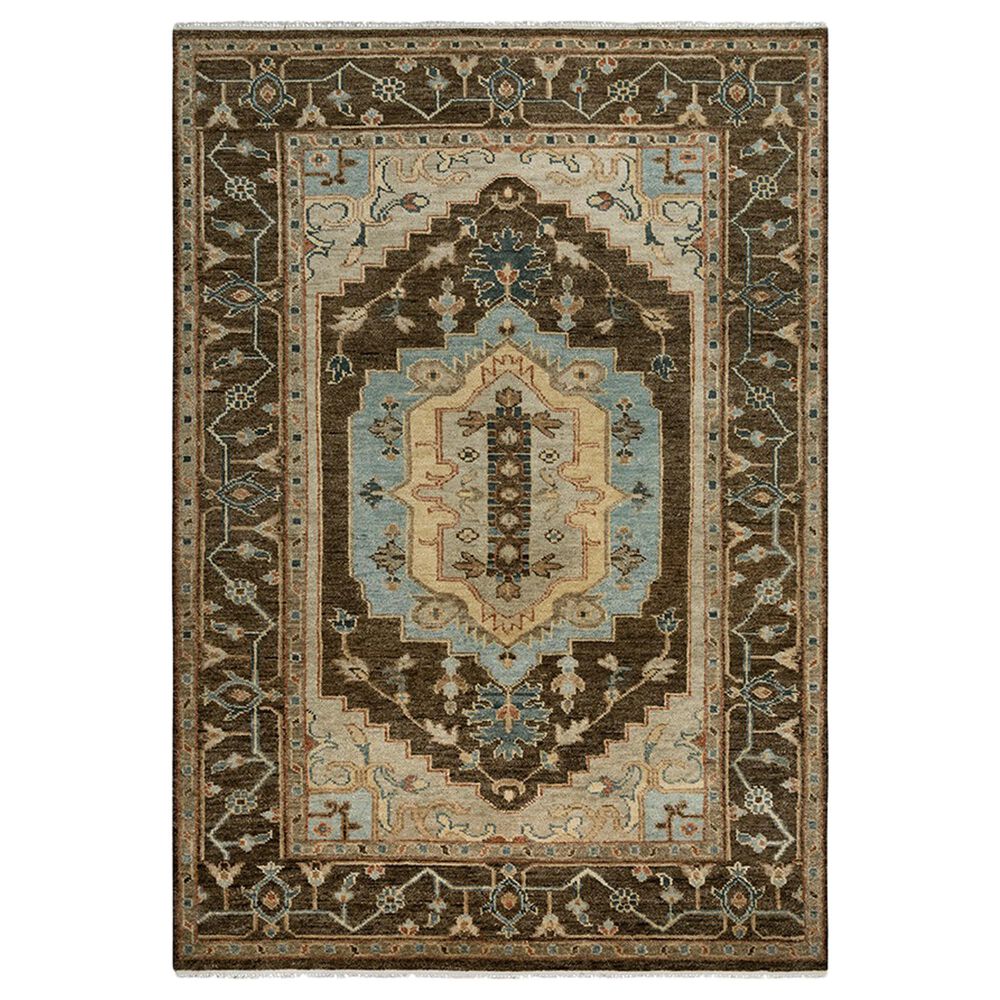 RIZZY Belmont 10" x 14" Dark Brown and Light Blue Area Rug, , large