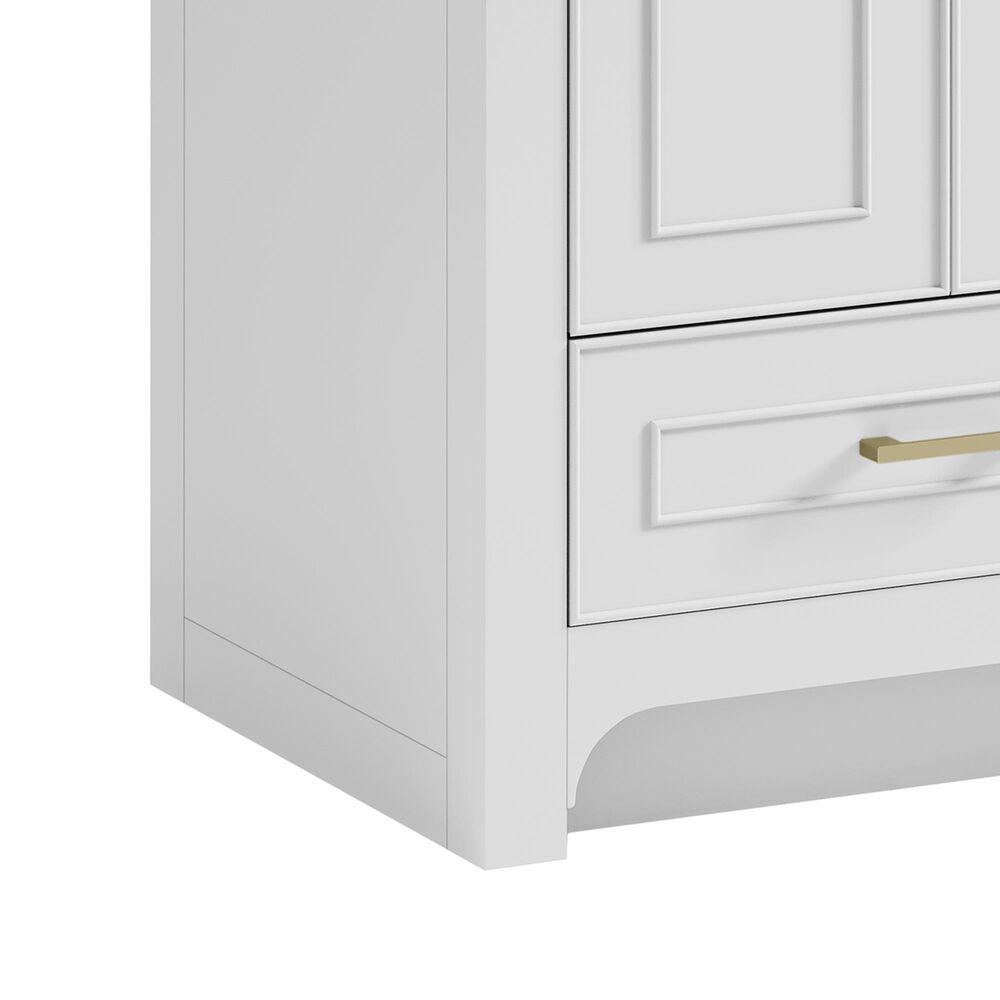 37B Lucerne 24" Single Bathroom Vanity Cabinet in Bright White with Marble Top and Backsplash, , large