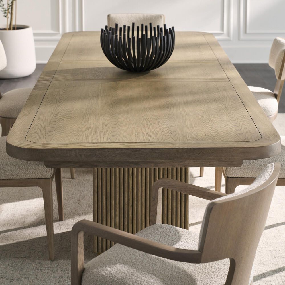 Fairfield Chair Everett Double Pedestal Dining Table in Biscotti and Brushed Brass- Table Only, , large