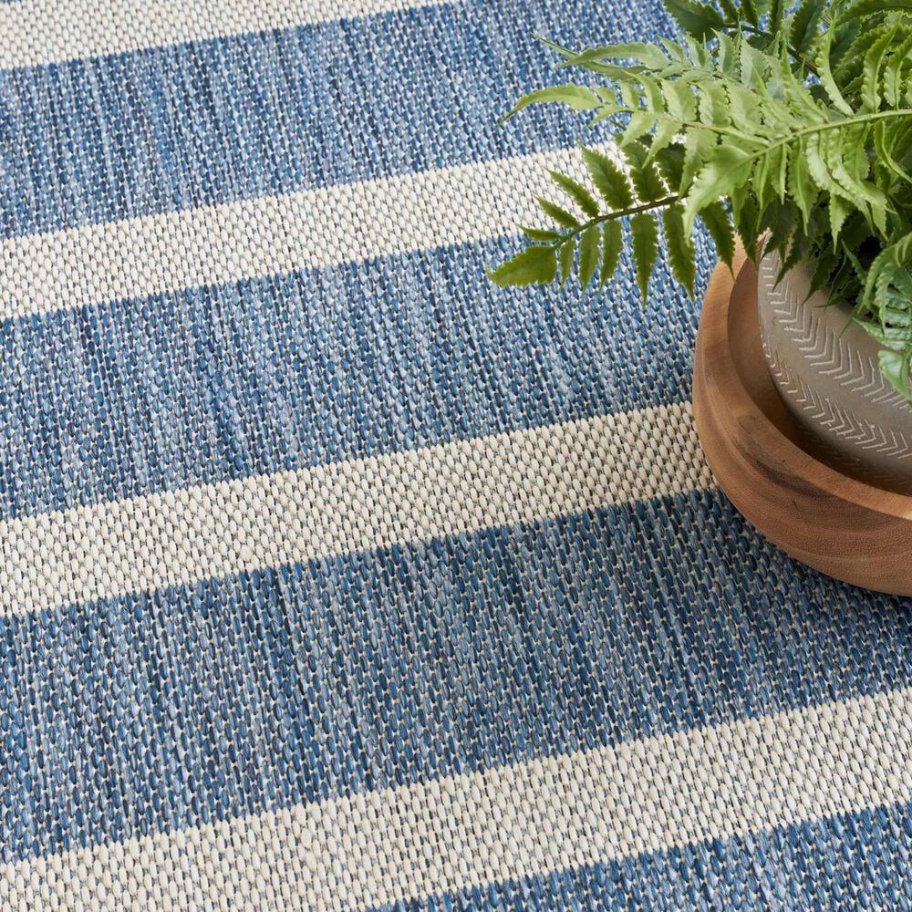 Nourison Positano POS03 Navy and Ivory 7&#39; x 10&#39; Indoor/Outdoor Area Rug, , large