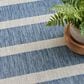 Nourison Positano POS03 Navy and Ivory 7" x 10" Indoor/Outdoor Area Rug, , large