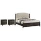 Crown Mark Ethel King Bed with Two Nightstands in Dark Brown, , large
