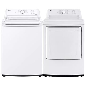 LG 4.1 Cu. Ft. Top Load Washer and 7.3 Cu. Ft. Electric Dryer Laundry Pair in White, , large