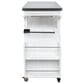 Hearth and Haven Outdoor Kitchen Island Cart with Adjustable Shelves and Stainless Steel Top in White, , large