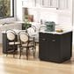 HOMLUX 83" Fluted Kitchen Island in Black, , large