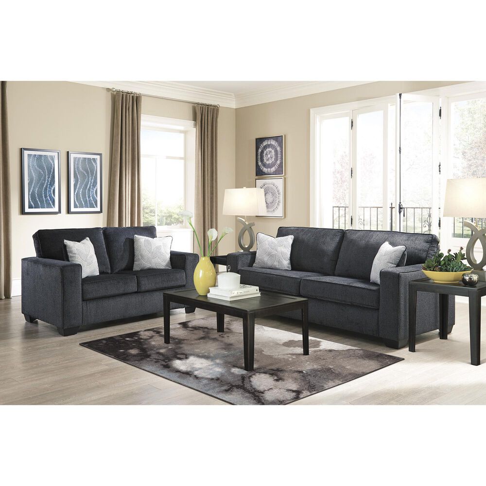Ashley Altari Stationary Sofa and Loveseat Set in Slate, , large