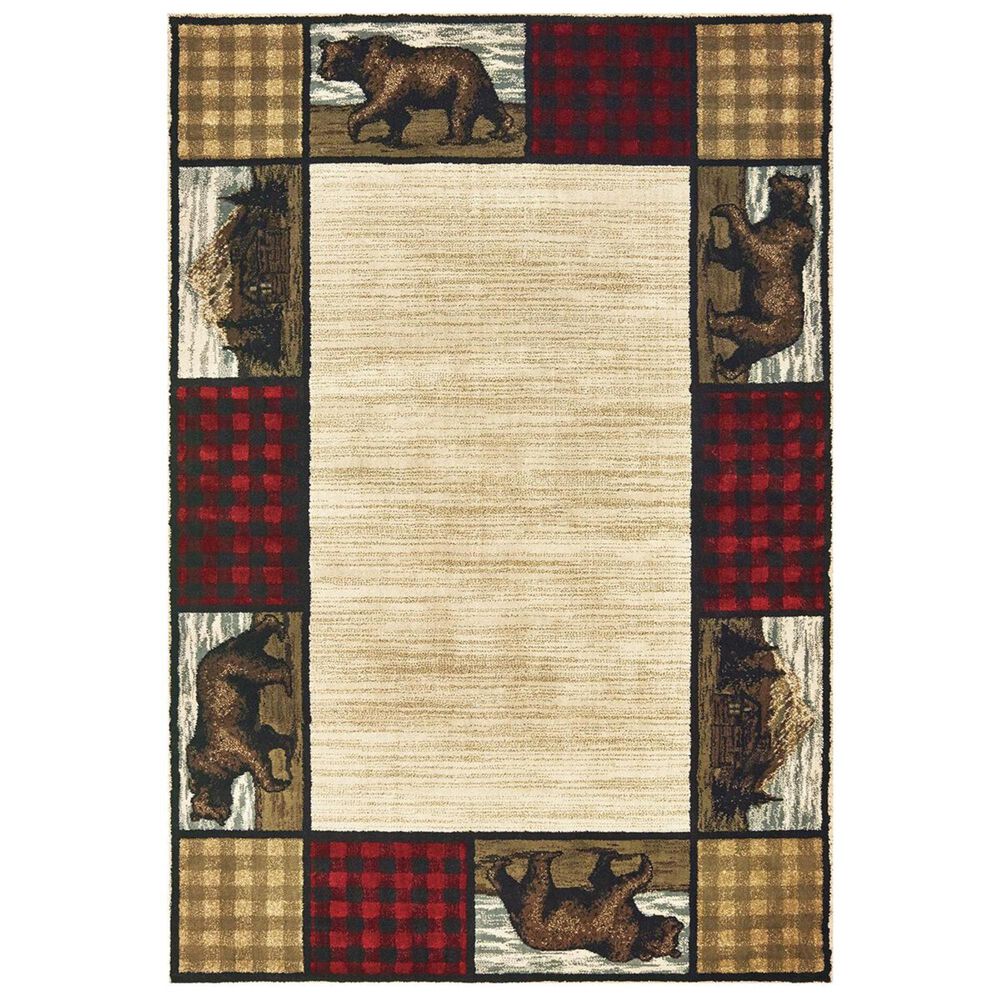 Oriental Weavers Woodlands 9603C 7"10" x 10" Ivory Area Rug, , large