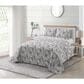 Duke Imports Virah Bella Jacquard 3-Piece Full/Queen Quilt Set in Charcoal Tropics, , large