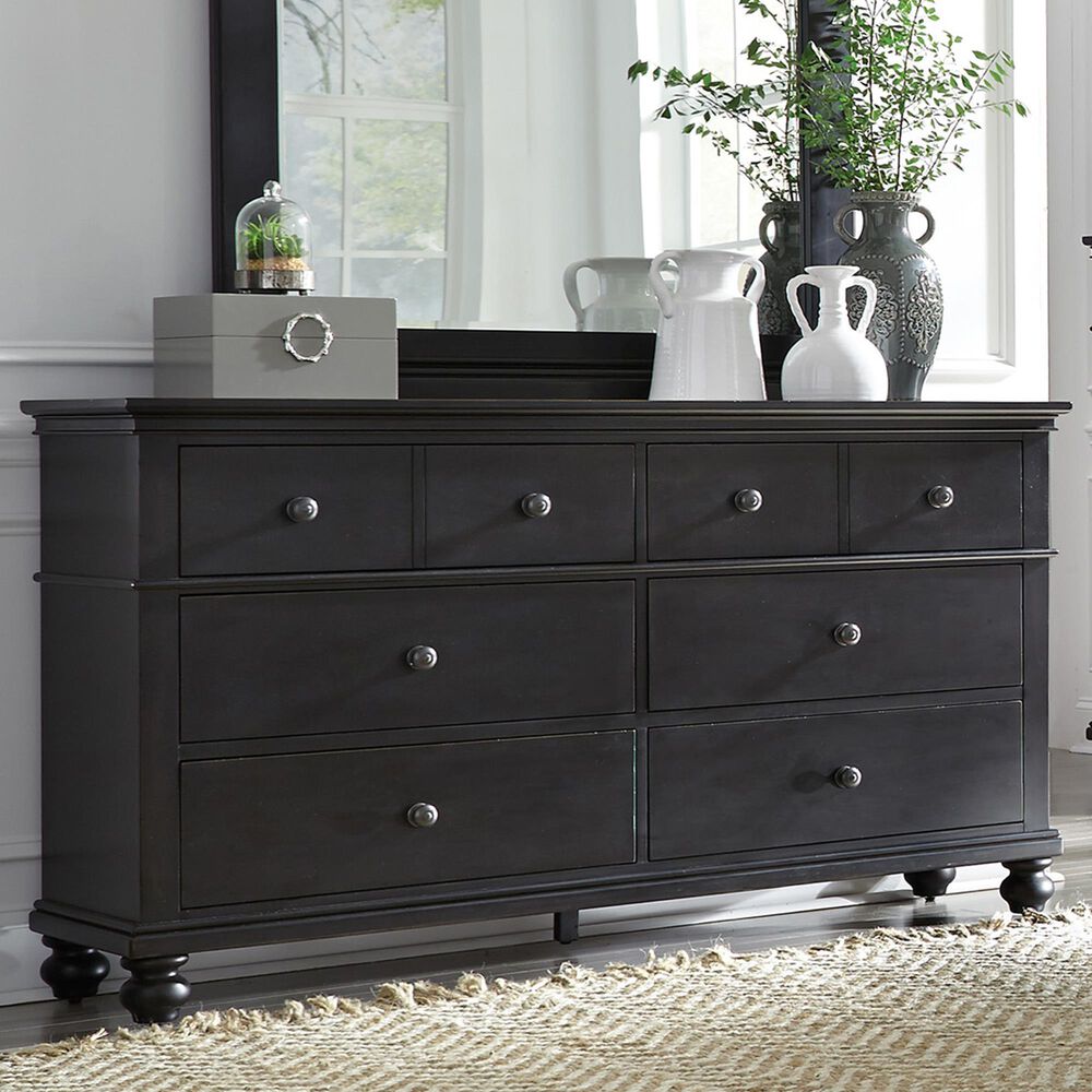 Riva Ridge Oxford 6-Drawer Dresser in Black, , large