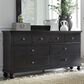 Riva Ridge Oxford 6-Drawer Dresser in Black, , large