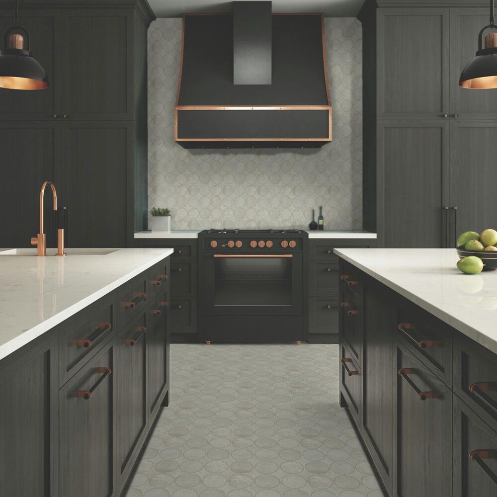 Dal-Tile Rekindle Light Grey 13.5&quot; x 13.5&quot; Canvas Dot Porcelain Mosaic Sheet, , large