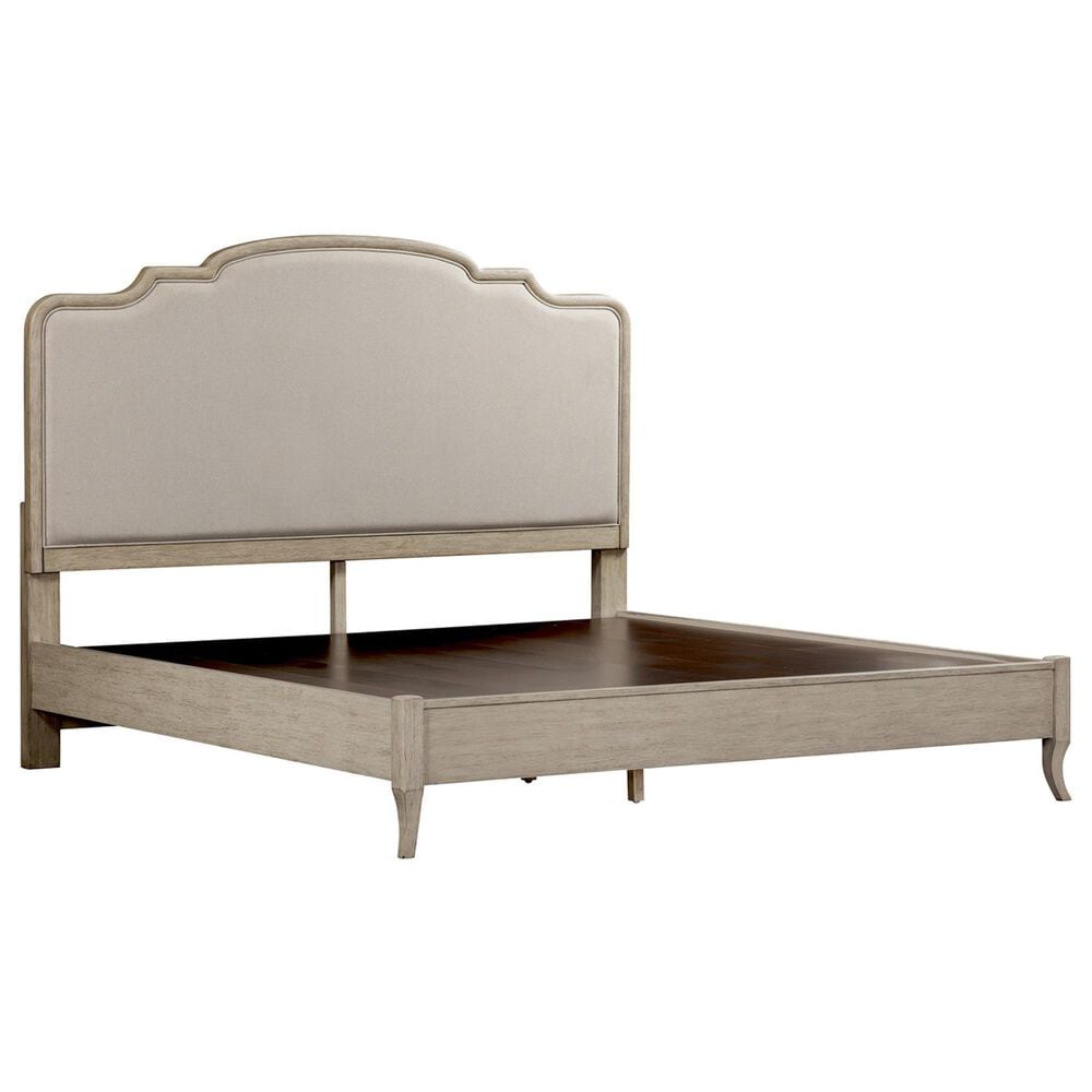 Riva Ridge Provence Queen Platform Bed in Linen with USB Ports, , large