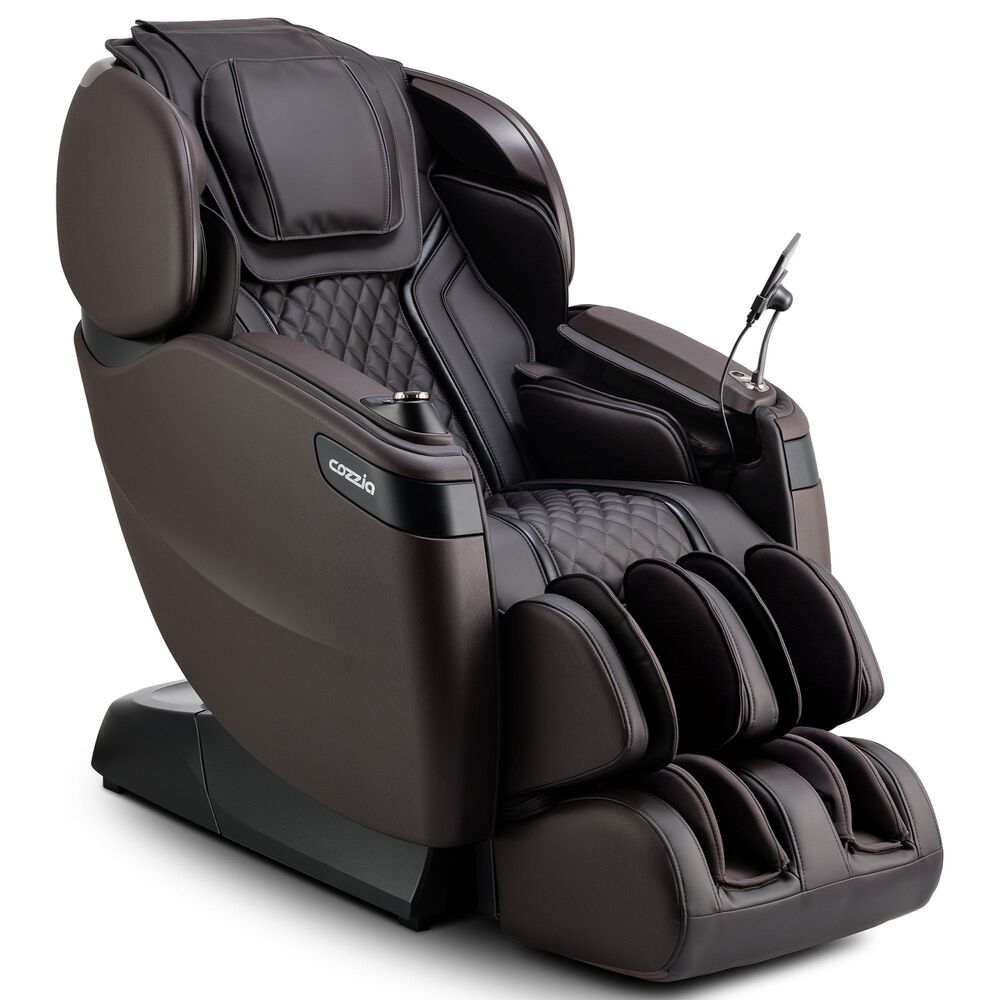 Cozzia Qi SE Duo Power Massage Chair with Mocha Cushion in Espresso, , large