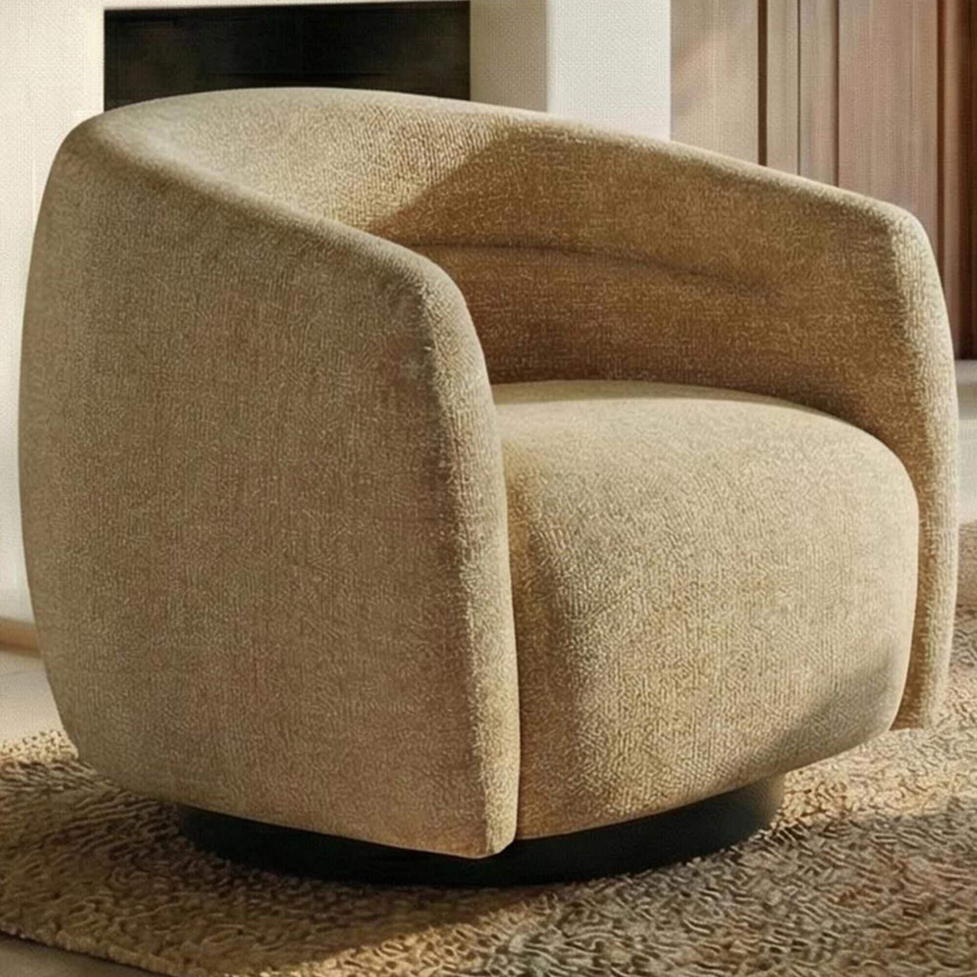 Safavieh Kellybryn Swivel Chair in Light Brown